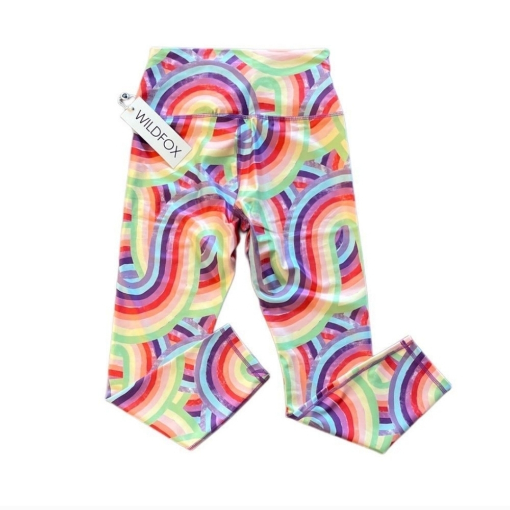 Wildfox Soleil High Waisted Rainbow 7/8 Leggings Sz L NWT MSRP $88 - Picture 3 of 8